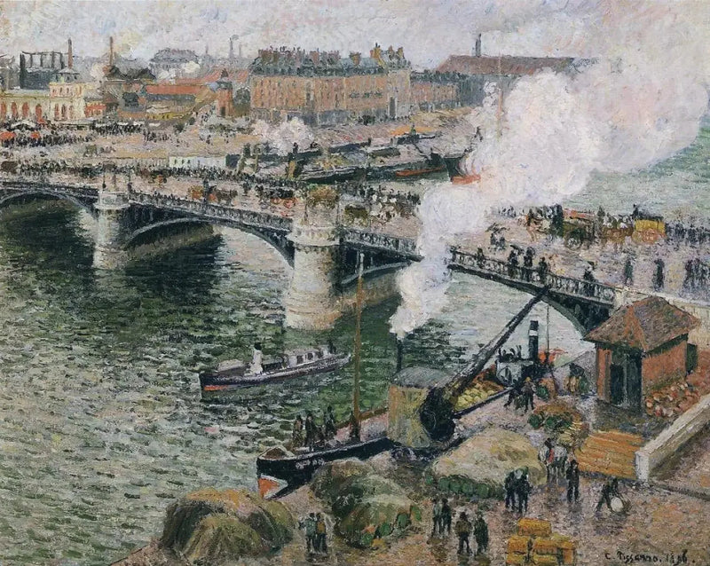 El Puente Boieldieu en Ruan - Camille Pissarro