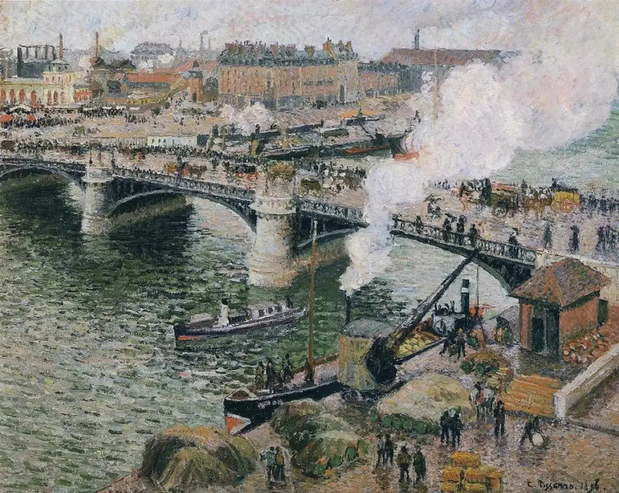 El Puente Boieldieu en Ruan - Camille Pissarro