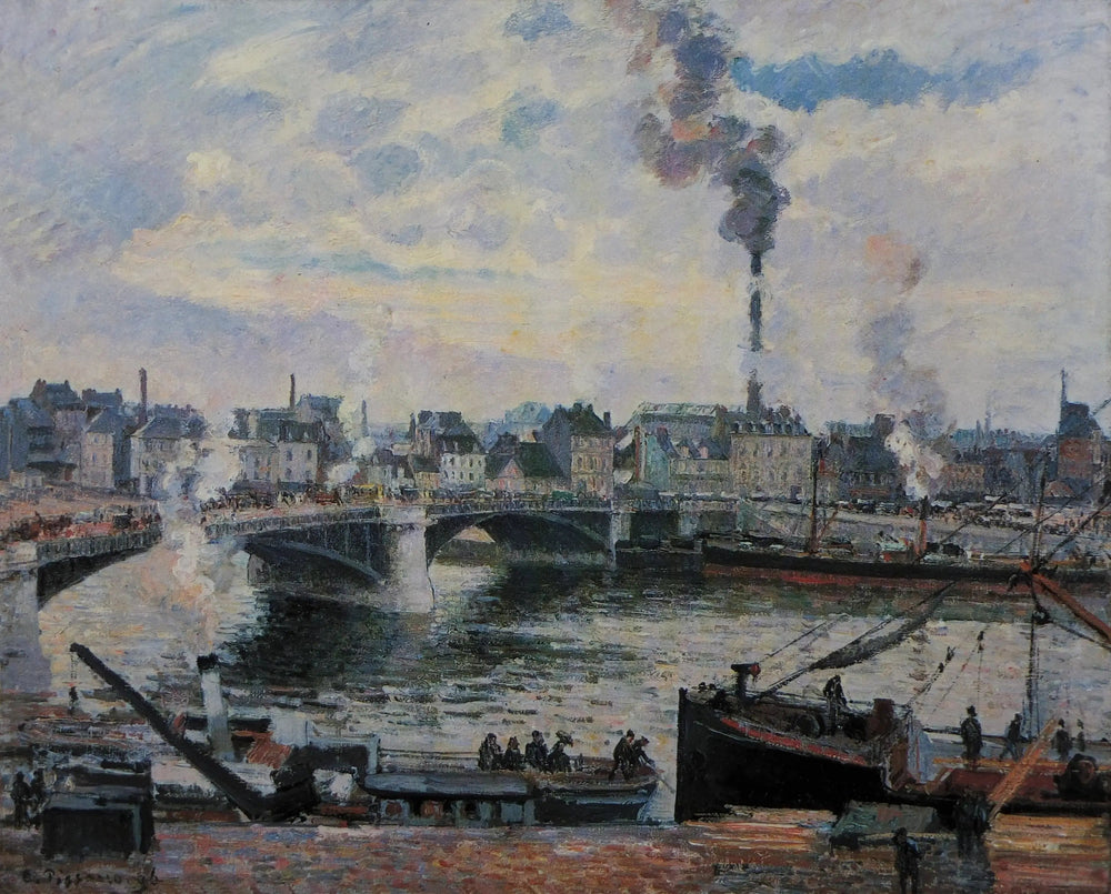 Le Pont Boieldieu et le faubourg Saint-Sever à Rouen - Camille Pissarro image 1 copie de tableau peinte à la main