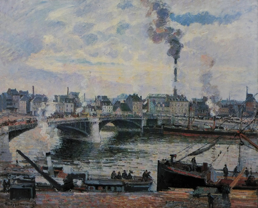 El Puente Boieldieu y el suburbio de Saint-Sever en Ruan - Camille Pissarro