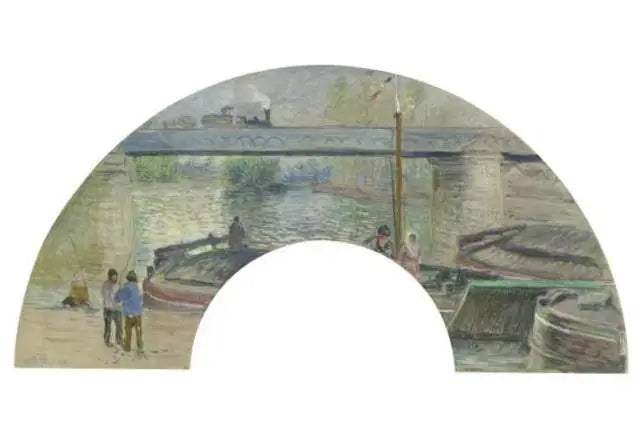 El Puente de ferrocarril en Pontoise - Camille Pissarro