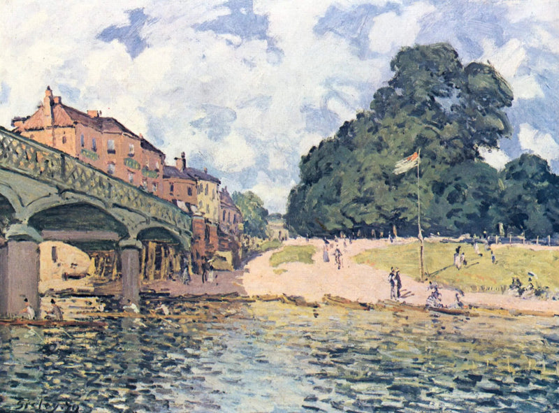 El puente de Hampton Court - Alfred Sisley