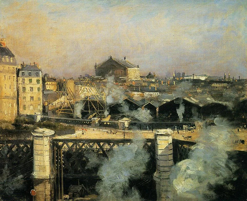 El puente de Europa y la estación de Saint-Lazare en obras - Norbert Gœneutte
