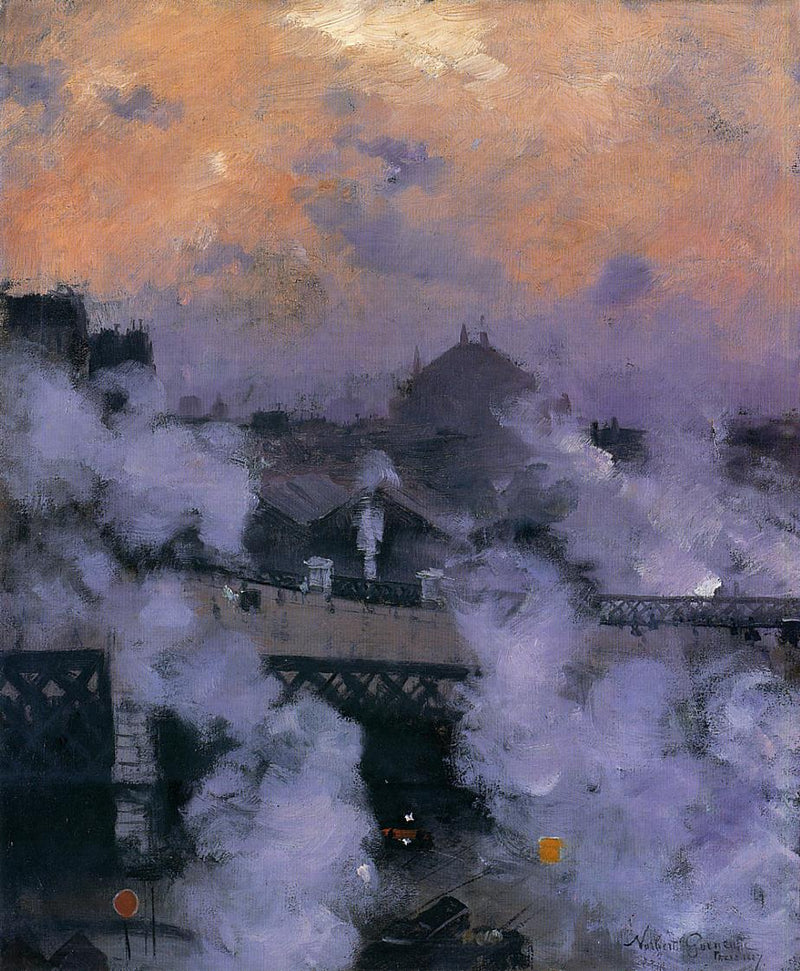 El puente de Europa por la noche - Norbert Gœneutte