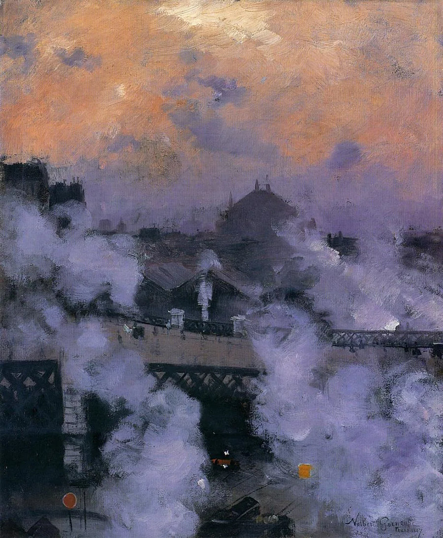 El puente de Europa por la noche - Norbert Gœneutte