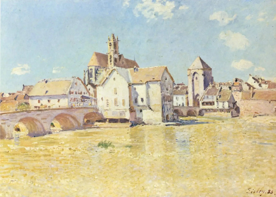 El puente de Moret en la luz de la mañana - Alfred Sisley