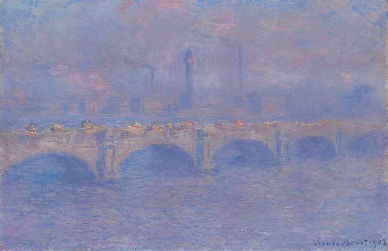 El puente de Waterloo, el efecto de la luz del sol - Claude Monet