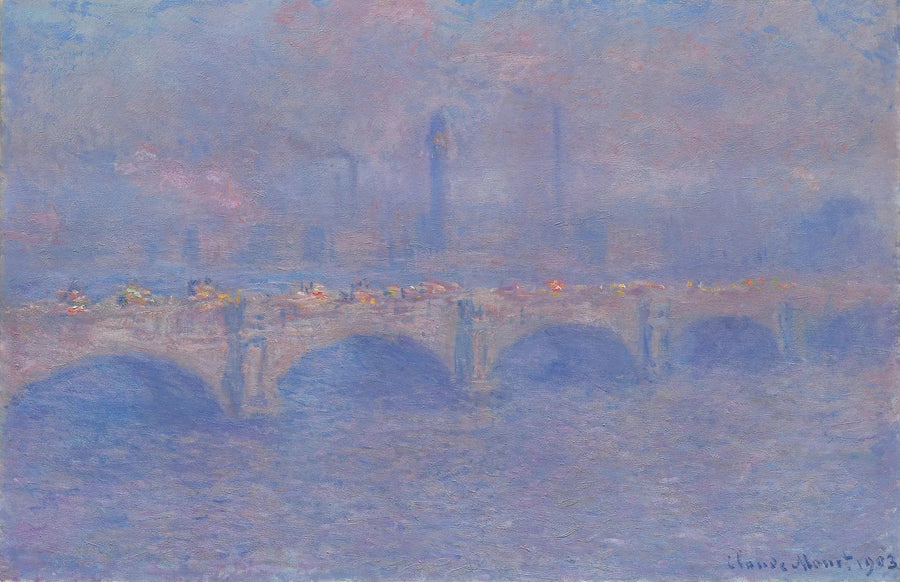 El puente de Waterloo, el efecto de la luz del sol - Claude Monet