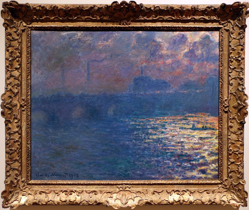 El puente de Waterloo, el efecto de la luz del sol - Claude Monet