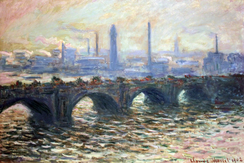 El puente de Waterloo, mañana brumosa - Claude Monet