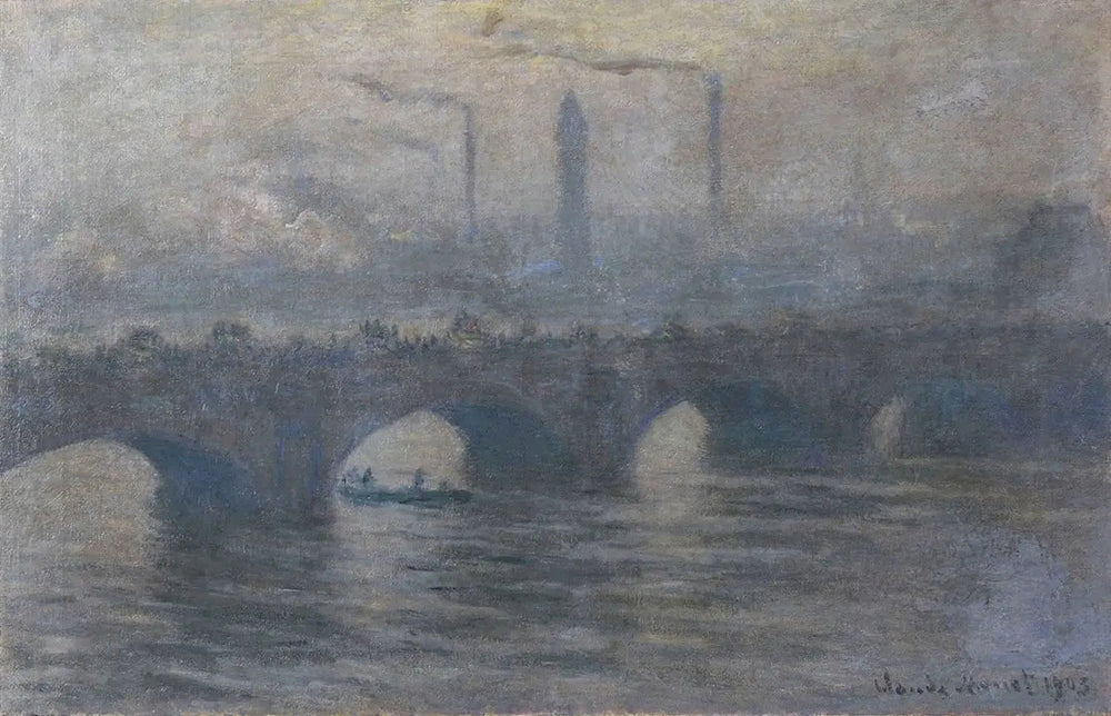 Le pont de Waterloo, temps gris - Claude Monet image 1 copie peinte à la main à l’huile