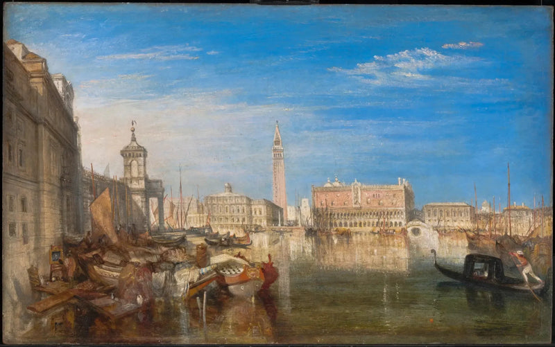 El puente de los suspiros, el palacio de los dux y la aduana, Venecia. Canaletto pintando - J. M. W. Turner
