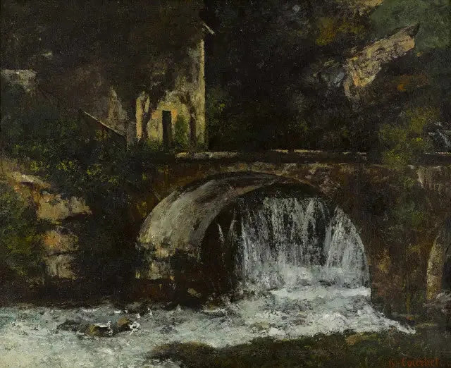 El puente del molino (fuente del Loue) - Gustave Courbet