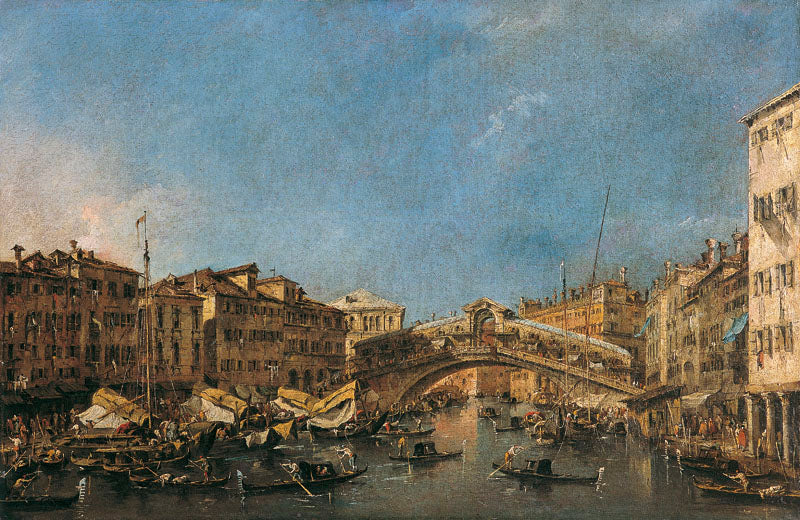 El Puente de Rialto en Venecia - Francesco Guardi