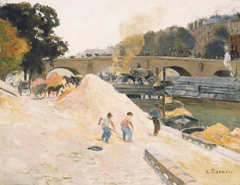 El Puente María visto desde el muelle de Anjou - Camille Pissarro