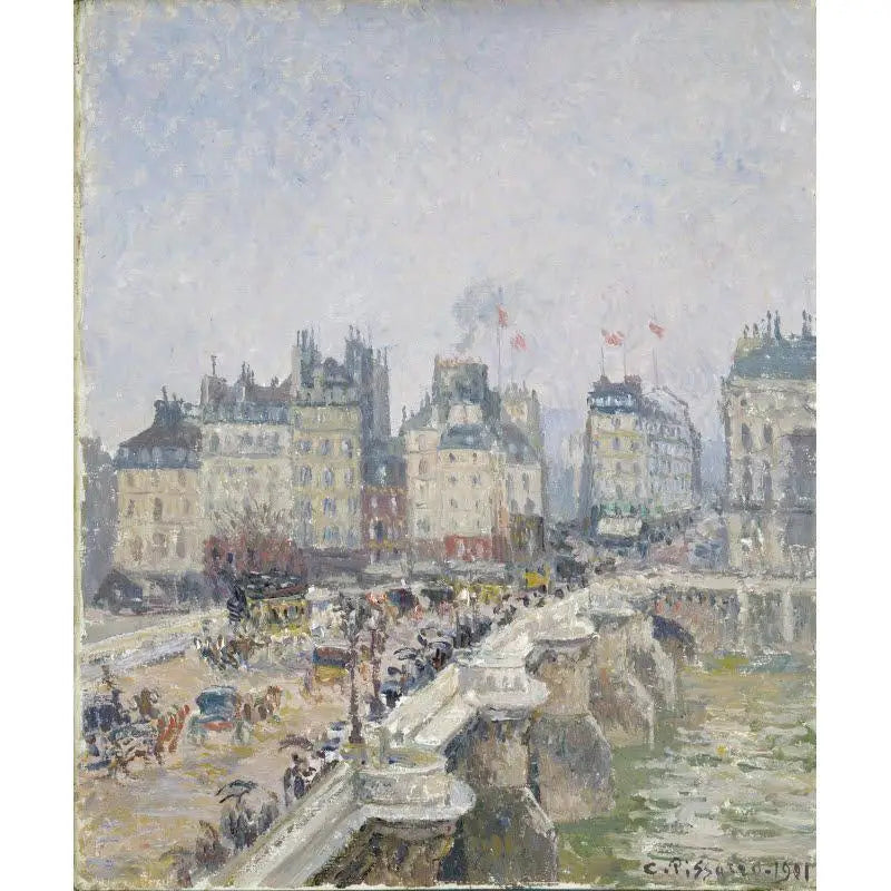 El Puente Nuevo, tiempo húmedo - Camille Pissarro