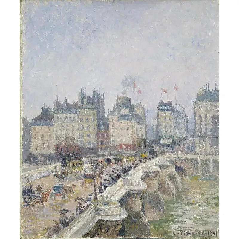El Puente Nuevo, tiempo húmedo - Camille Pissarro
