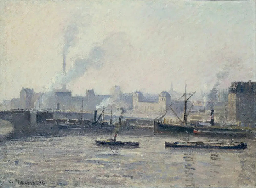 El puente Saint-Sever, Ruan: Bruma - Camille Pissarro