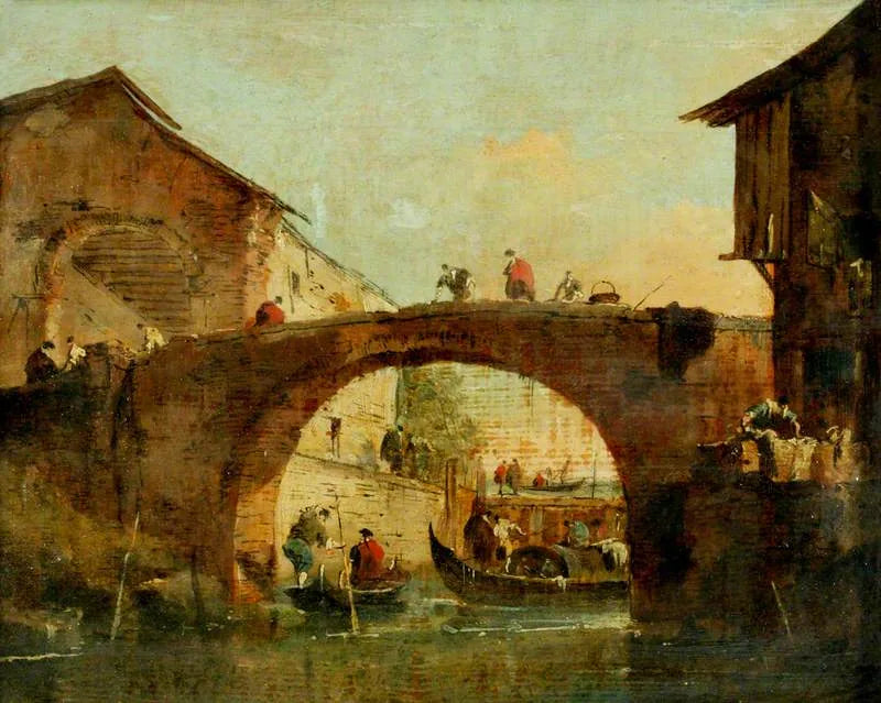 El puente sobre el Brenta en Dolo (la Porta del Dolo) - Francesco Guardi