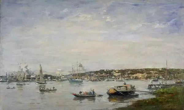 El puerto de Burdeos - Eugène Boudin