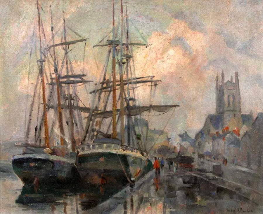 El puerto de Fécamp - Robert Antoine Pinchon