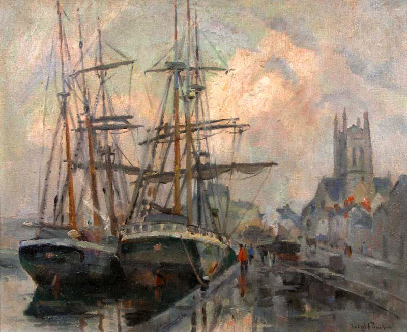 El puerto de Fécamp - Robert Antoine Pinchon