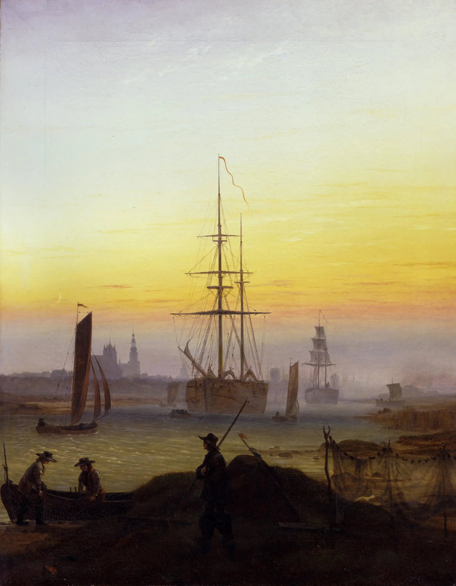 El Puerto de Greifswald - Caspar David Friedrich