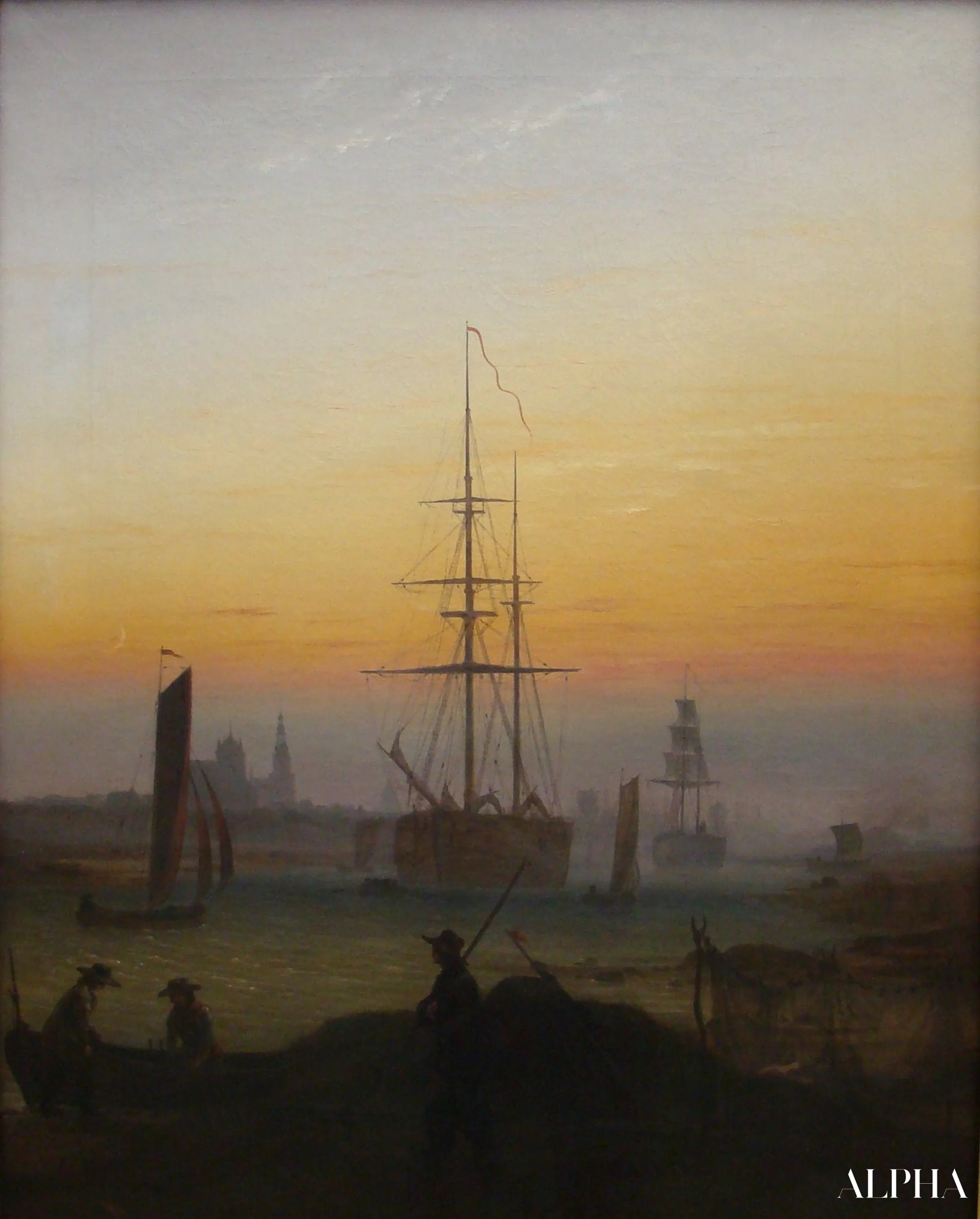 Le Port de Greifswald - Caspar David Friedrich - Reproductions de tableaux et peintures haut de gamme