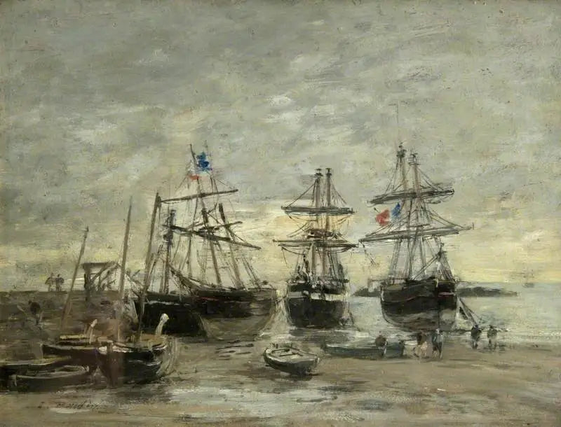 El puerto de Portrieux en marea baja - Eugène Boudin
