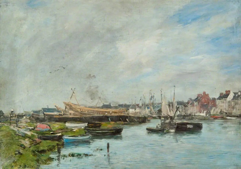 El puerto de Trouville, astillero naval - Eugène Boudin