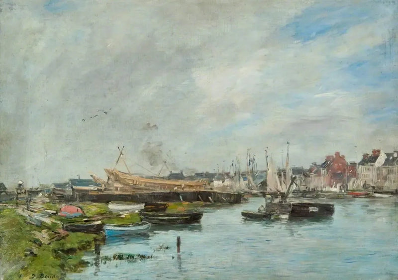 El puerto de Trouville, astillero naval - Eugène Boudin