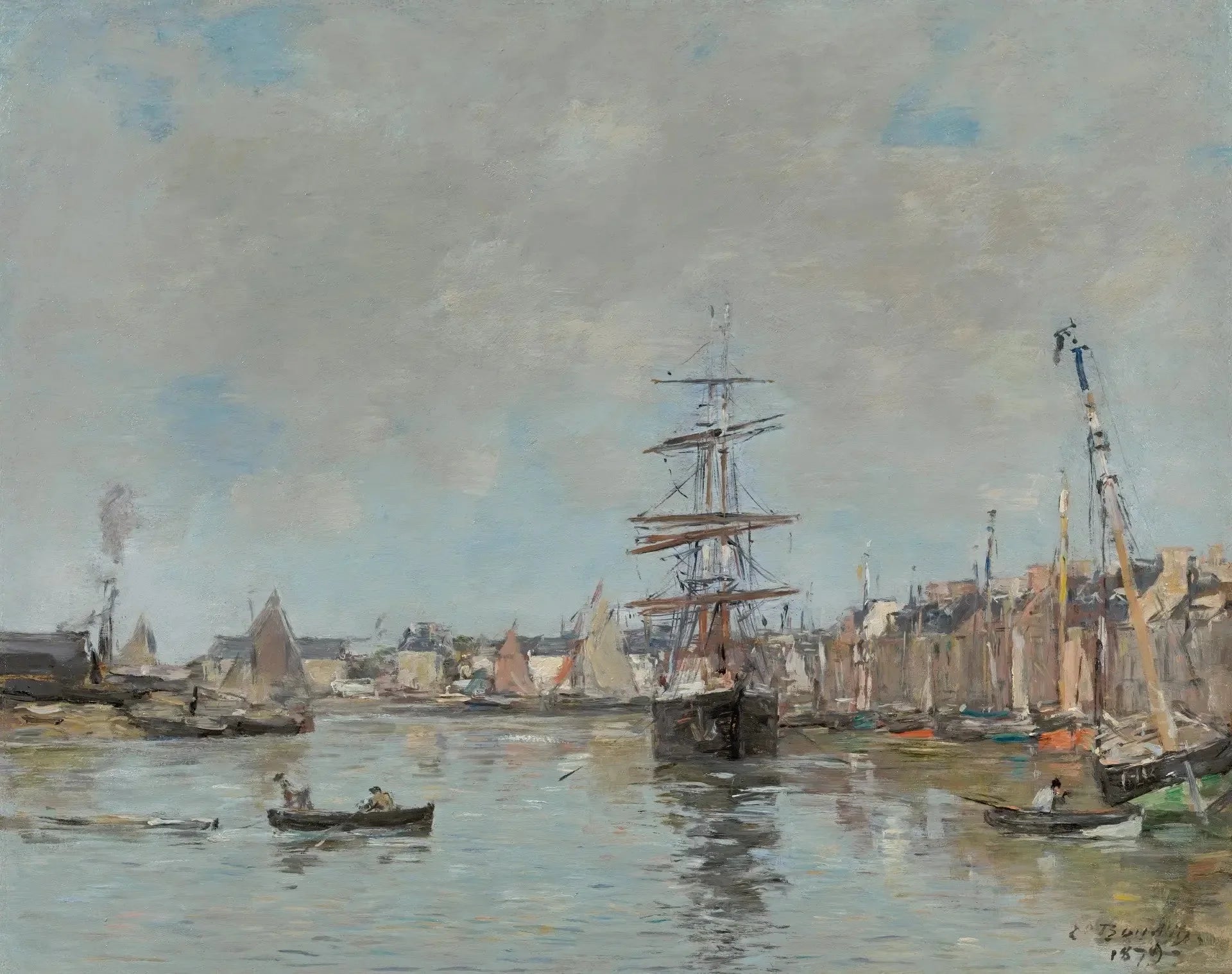 Le port de Trouville - Eugène Boudin image 1 copie de tableau peinte à la main