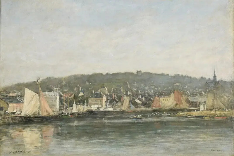 El puerto de Trouville por la mañana - Eugène Boudin