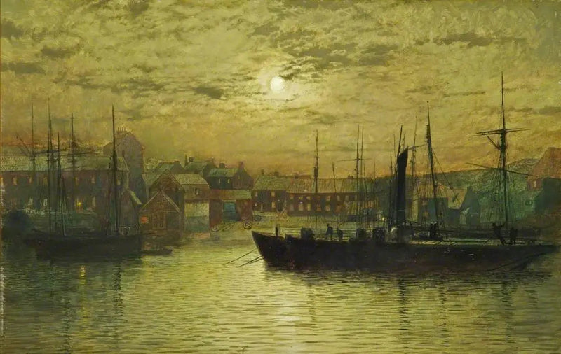 El puerto de Whitby a la luz de la luna - John Atkinson Grimshaw