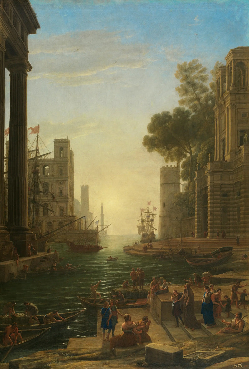 El puerto de Ostia con la llegada de Santa Paula - Claude Lorrain