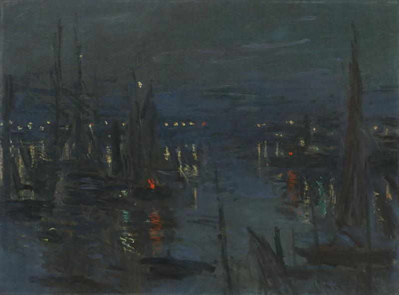El puerto de Le Havre, efecto nocturno - Claude Monet