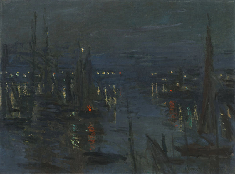 El Puerto de Le Havre, efecto nocturno W264 - Claude Monet