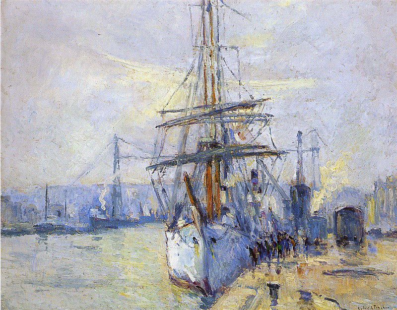 El Por Qué No del comandante Charcot en el puerto de Rouen - Robert Antoine Pinchon