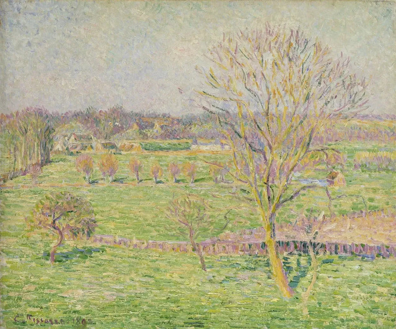 El prado y la gran nuez, primavera, Eragny - Camille Pissarro