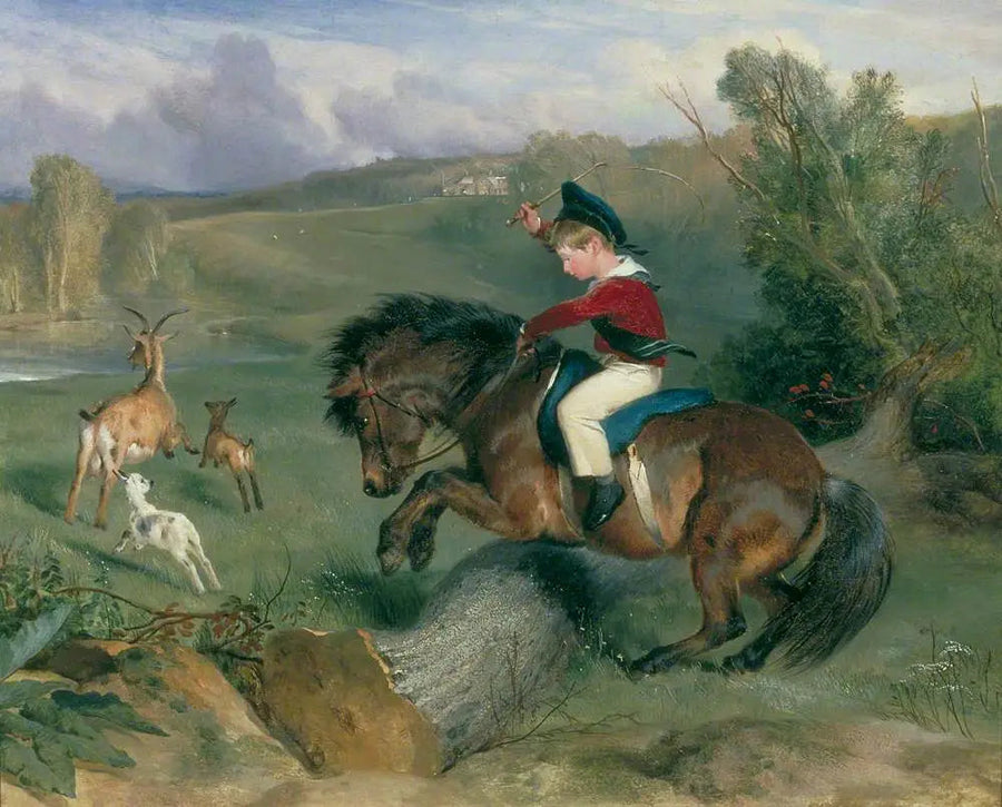 El primer salto, Lord Alexander Russell en su pony « Emerald » - Edwin Henry Landseer