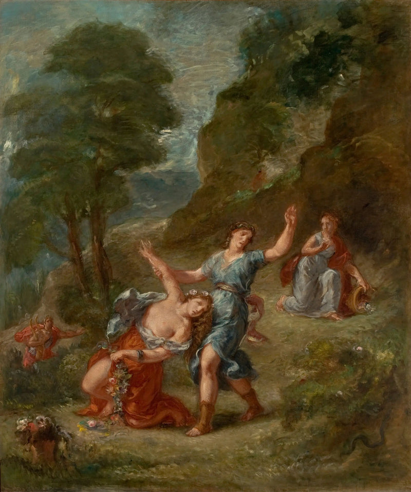 La Primavera - Eurídice mordida por una serpiente mientras recogía flores (la muerte de Eurídice) - Eugène Delacroix