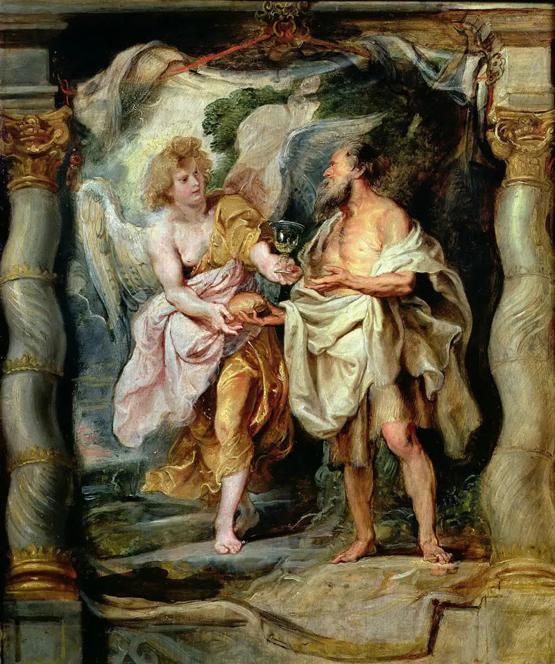 El profeta Elías alimentado por un ángel - Peter Paul Rubens