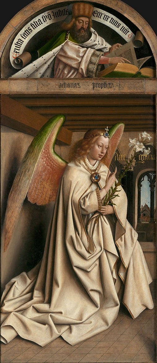 El profeta Zacarías; el ángel de la Anunciación - Hubert van Eyck