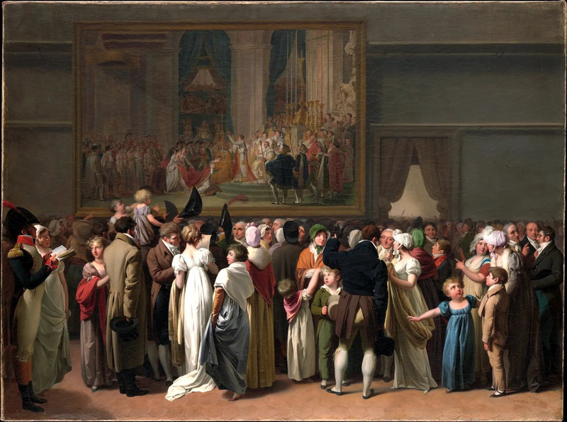 El público que mira el « Coronamiento » de David en el Louvre - Louis-Léopold Boilly