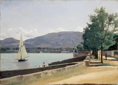El muelle de los Pâquis en Ginebra - Jean-Baptiste Camille Corot