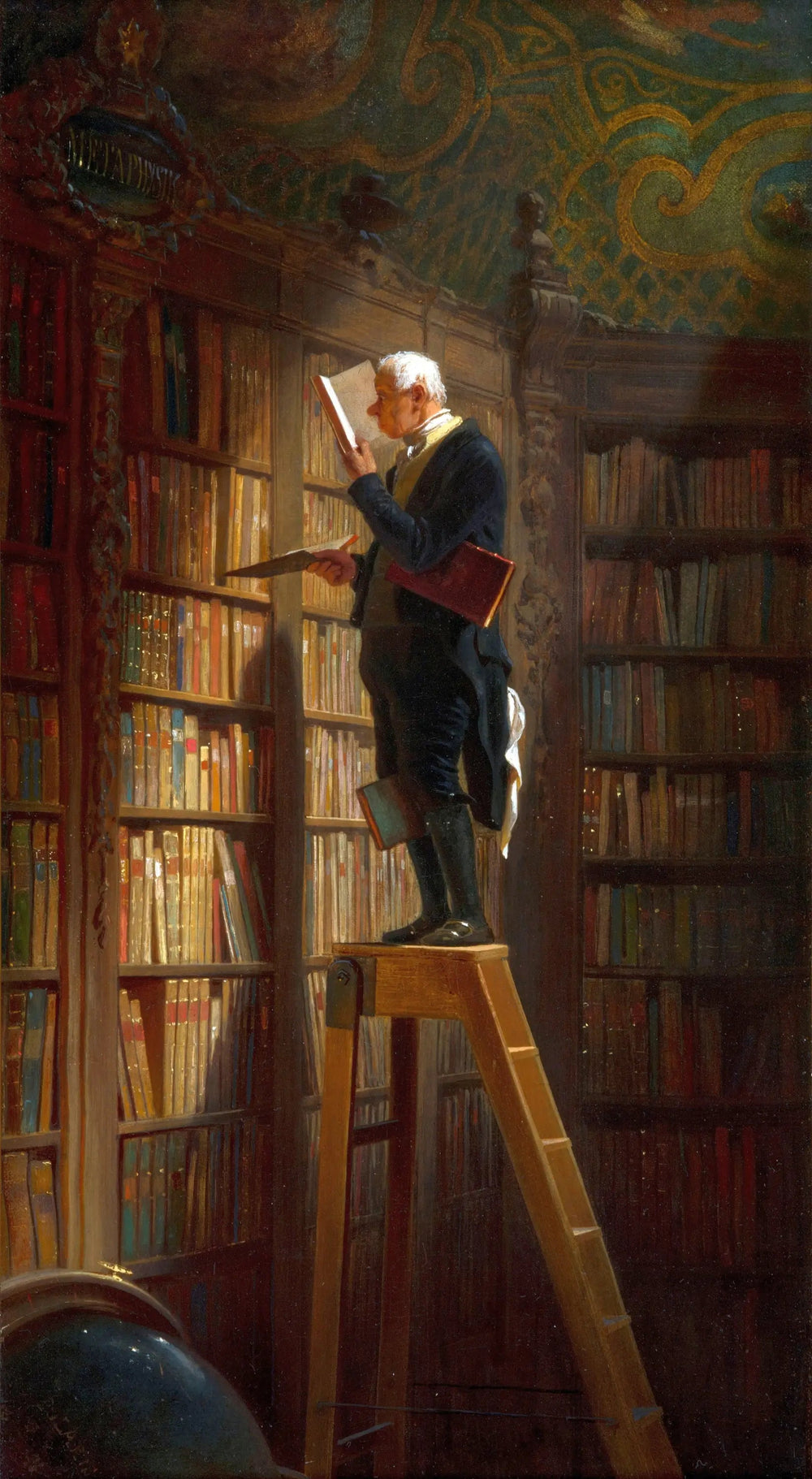 Le Rat de bibliothèque - Carl Spitzweg image 1 reproduction de peinture à l’huile