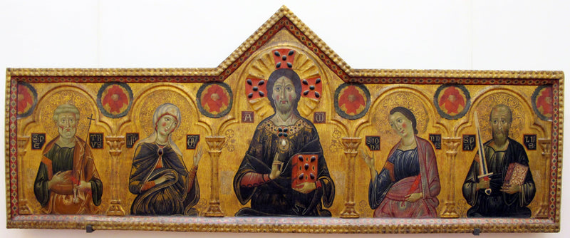 El Redentor entre la Virgen y tres santos - Cosimo Rosselli