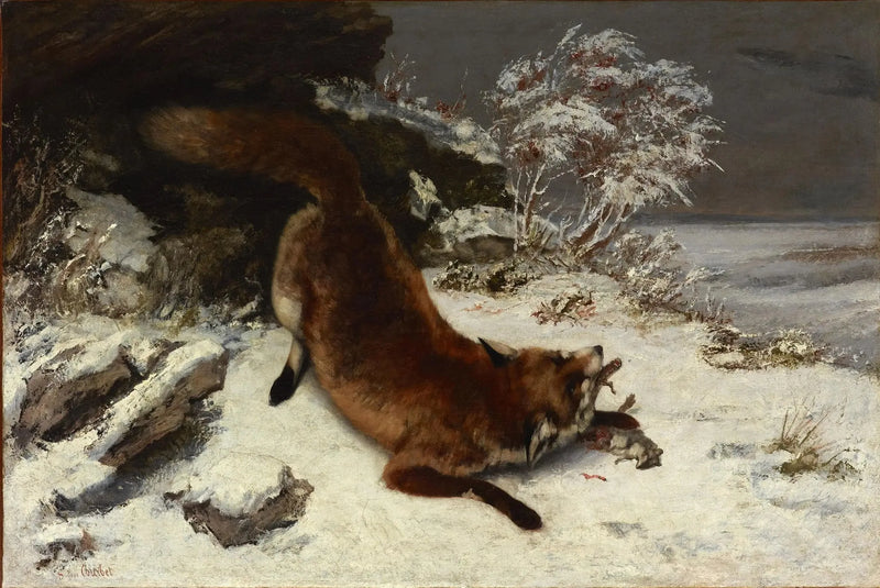 El zorro en la nieve - Gustave Courbet