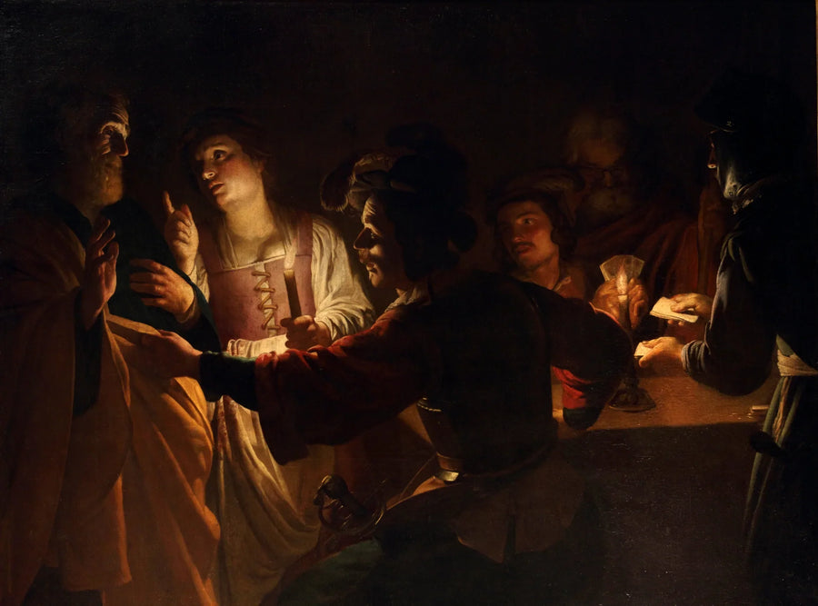La negación de San Pedro - Gerrit van Honthorst