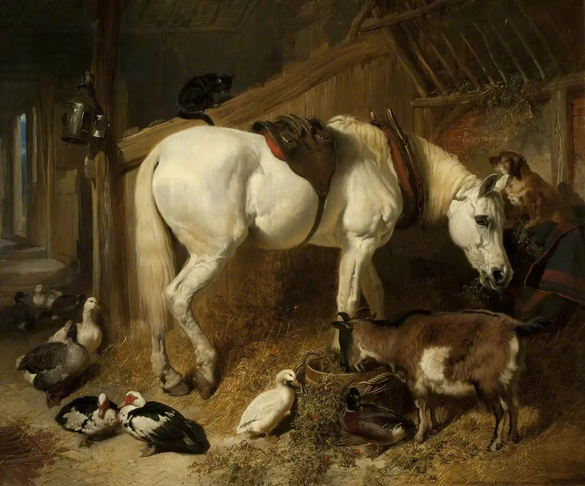 Le repas de midi - John Frederick Herring, Sr. image 1 reproduction de peinture à l’huile